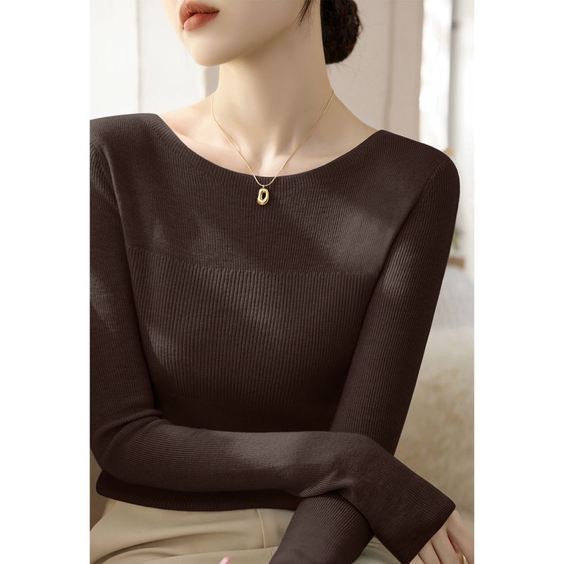 Autumn and Winter New Arrival Pure Color Long Sleeves Knitwear Women s French Collar Sweater Wool Silm Inner Bottoming Top Dark brown 3XL
Autumn and Winter New Arrival Pure Color Long Sleeves Knitwear Women s French Collar Sweater Wool Silm Inner Bottoming Top Dark brown 3XL