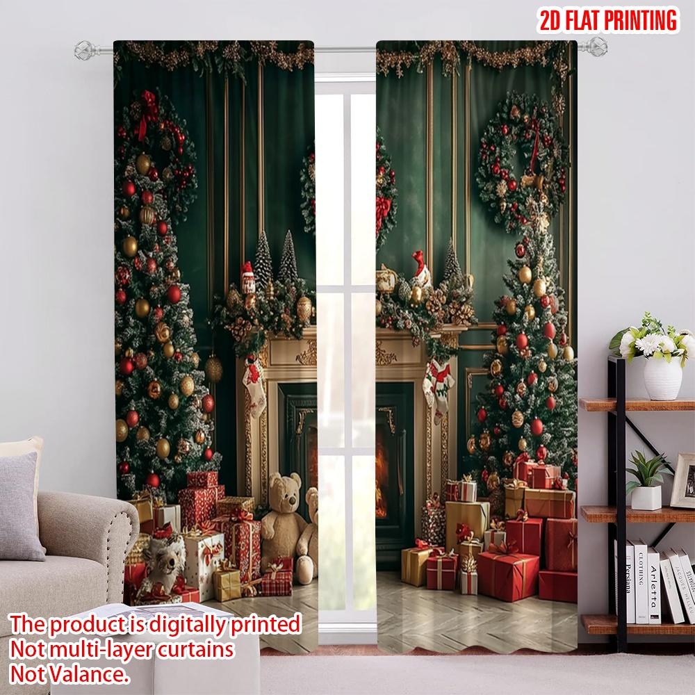 Flat Printing Merry Christmas Party Curtains Luxurious Retro Fireplace Warm Walls Fabric Without Electricity Festive Set Of 2 Made Polyester W100*H70(CM)-Rod Pocket&2PCS
Flat Printing Merry Christmas Party Curtains Luxurious Retro Fireplace Warm Walls Fabric Without Electricity Festive Set Of 2 Made Polyester W100*H70(CM)-Rod Pocket&2PCS