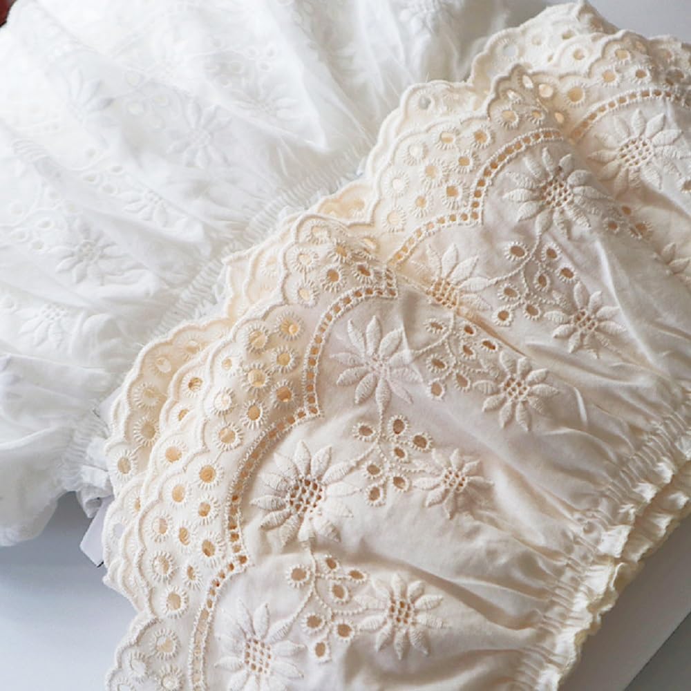 1 ярд бавовняної тканини, вишивка стрічками, мереживо, рюші по краю, комір, спідниця, матеріал для одягу, аксесуари, ширина 12 см бежевий
1 ярд бавовняної тканини, вишивка стрічками, мереживо, рюші по краю, комір, спідниця, матеріал для одягу, аксесуари, ширина 12 см бежевий