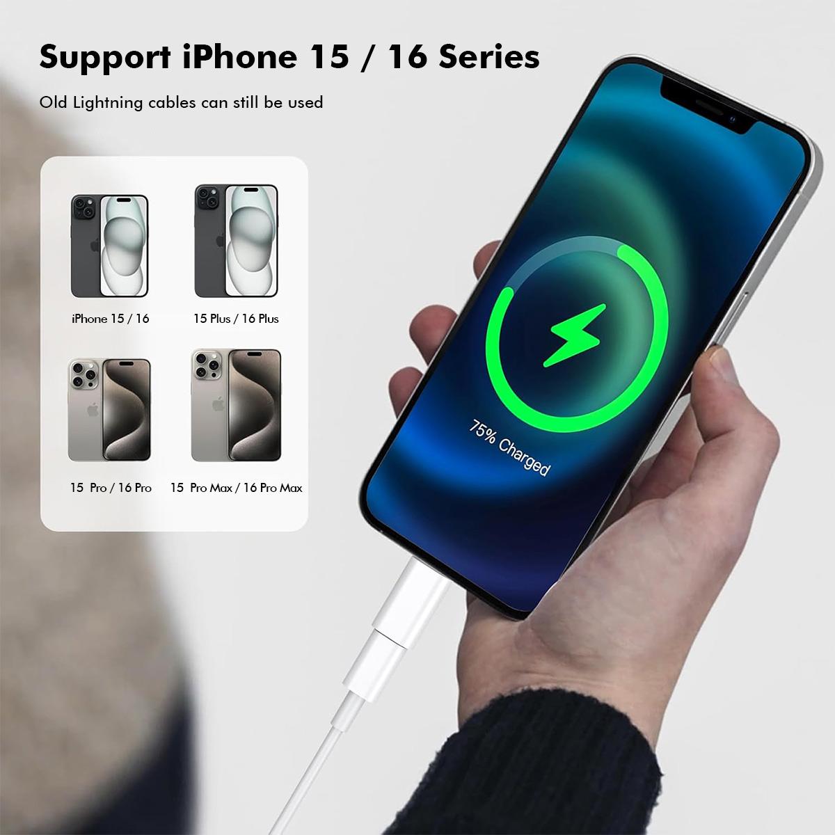 For Universal ENKAY 8Pin to Type-C Adapter Plastic USB-C Connector for iPhone 15/16 Series White
For Universal ENKAY 8Pin to Type-C Adapter Plastic USB-C Connector for iPhone 15/16 Series White