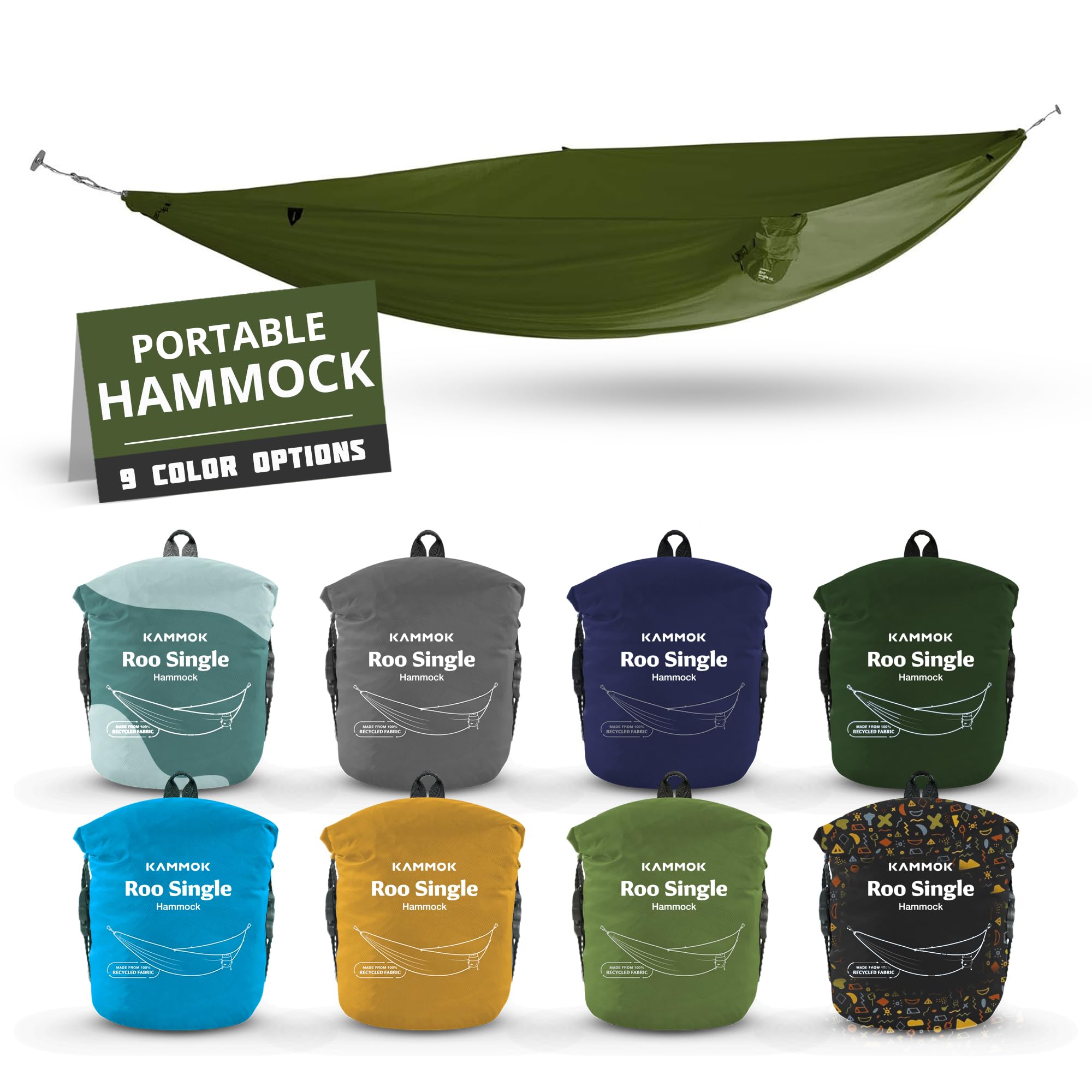 KAMMOK Lou Single Ultralight Moss Green Hammock with Lightweight Storage UL for Outdoor and Touring Japanese Bag, Certified, Camping, Activities,
KAMMOK Lou Single Ultralight Moss Green Hammock with Lightweight Storage UL for Outdoor and Touring Japanese Bag, Certified, Camping, Activities,