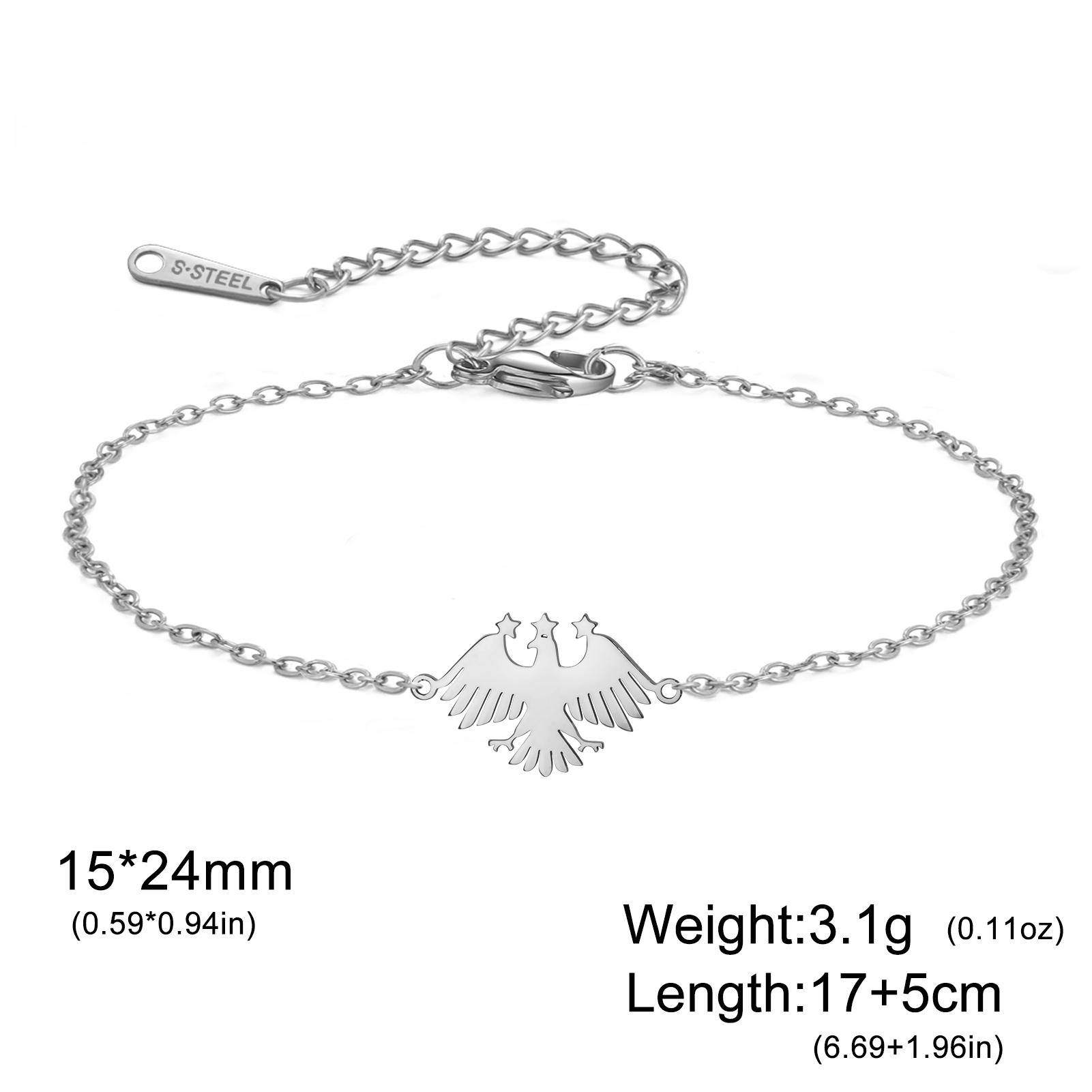 LIKGREAT Syrian Eagle Totem Pendant Bracelet Stainless Steel Double Hole Charm Adjustable Rope Bracelet Arab Culture Jewelry
LIKGREAT Syrian Eagle Totem Pendant Bracelet Stainless Steel Double Hole Charm Adjustable Rope Bracelet Arab Culture Jewelry
