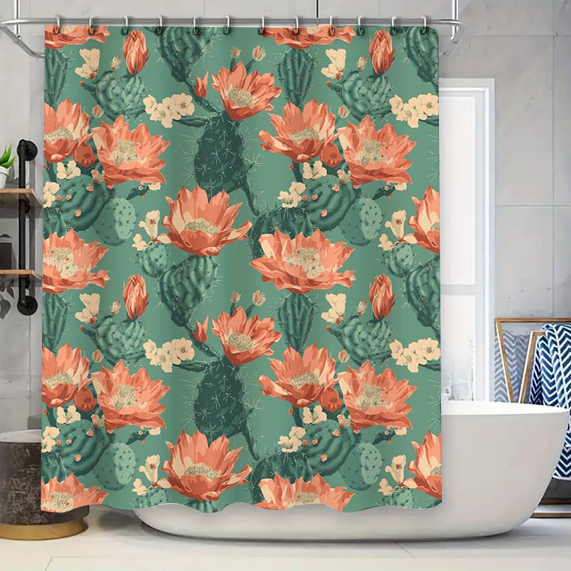 Green Cactus Shower Curtain Set With Peach Blossom Print For Bathroom Decor Modern Home Decor Waterproof Shower Curtain From Ali W60H190(CM)-1 Pcs
Green Cactus Shower Curtain Set With Peach Blossom Print For Bathroom Decor Modern Home Decor Waterproof Shower Curtain From Ali W60H190(CM)-1 Pcs