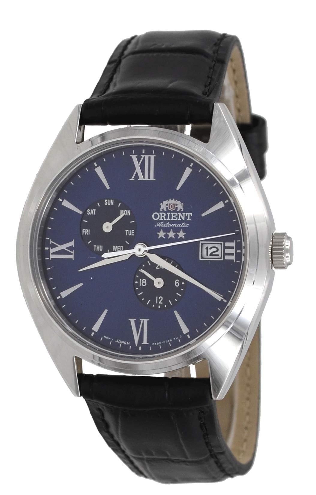 ORIENT RA-AK0507L Men s Tri Star Altair Leather Band Multifunction Blue Dial Automatic Watch
ORIENT RA-AK0507L Men s Tri Star Altair Leather Band Multifunction Blue Dial Automatic Watch