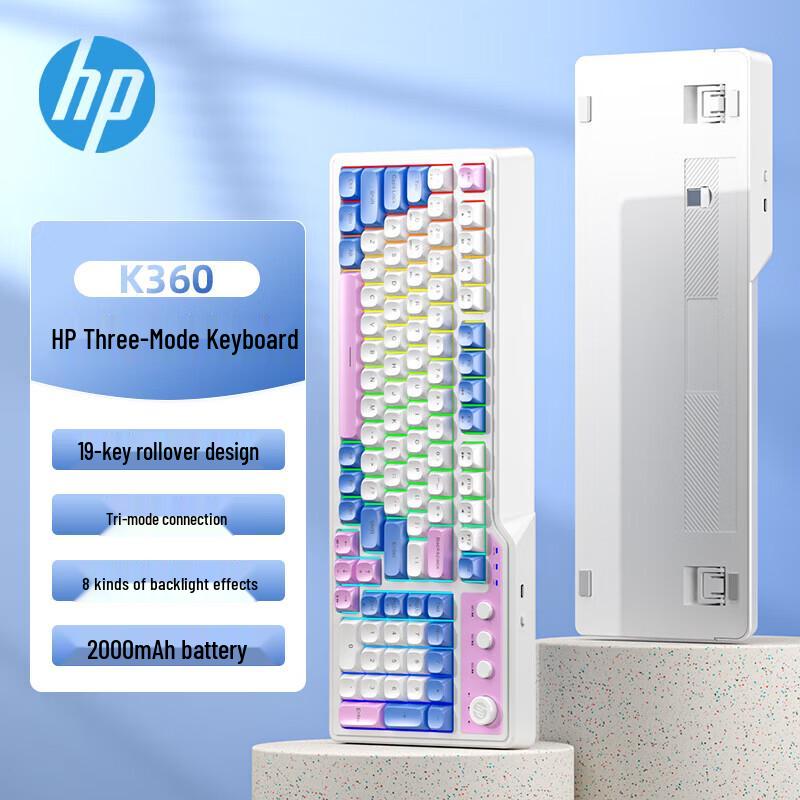 HP K360 Triple-Mode Wireless RGB Gaming Keyboard
HP K360 Triple-Mode Wireless RGB Gaming Keyboard