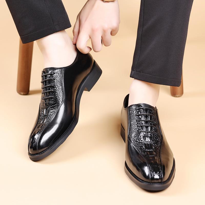 Brock Мужские деловые кожаные туфли из натуральной кожи с крокодиловым узором Свадебные туфли для жениха в британском стиле Мужская обувь 42
Brock Мужские деловые кожаные туфли из натуральной кожи с крокодиловым узором Свадебные туфли для жениха в британском стиле Мужская обувь 42