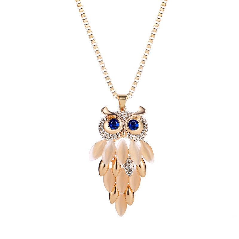 Jinyan New, New Creative Long Owl Necklace, Owl Stone White Sweater
Jinyan New, New Creative Long Owl Necklace, Owl Stone White Sweater