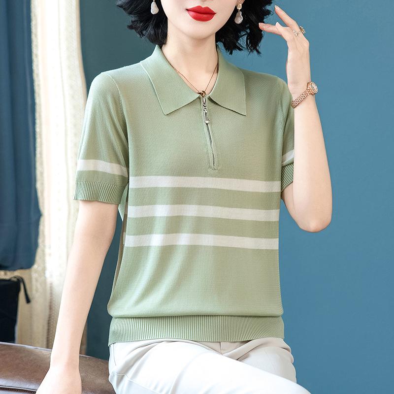 Women s Striped Ice Silk Knit Short Sleeve Summer Top 2026 L (80-100 pounds) зелений
Women s Striped Ice Silk Knit Short Sleeve Summer Top 2026 L (80-100 pounds) зелений