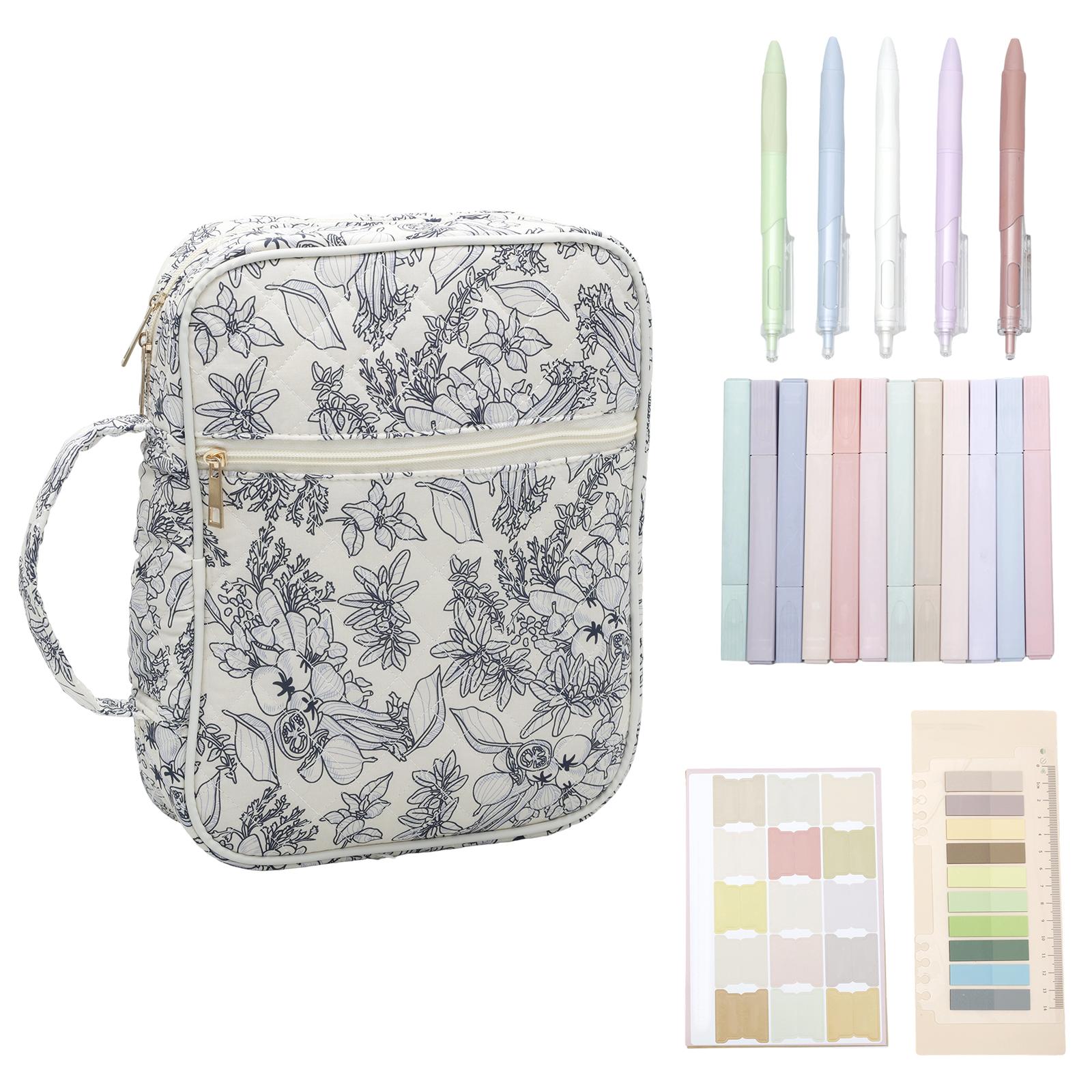 Book Storage Bag Flower Pattern Book Cover Case Dustproof Women Bible Book Carrying Case with Pens and Index Labels for Birthday
Book Storage Bag Flower Pattern Book Cover Case Dustproof Women Bible Book Carrying Case with Pens and Index Labels for Birthday