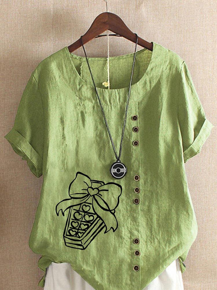 Women s Fashion Print Round Neck Short Sleeve T-shirt Summer Casual Cotton Linen Graphic Shirt Leisure Loose Blouse Tops 5XL зелений
Women s Fashion Print Round Neck Short Sleeve T-shirt Summer Casual Cotton Linen Graphic Shirt Leisure Loose Blouse Tops 5XL зелений