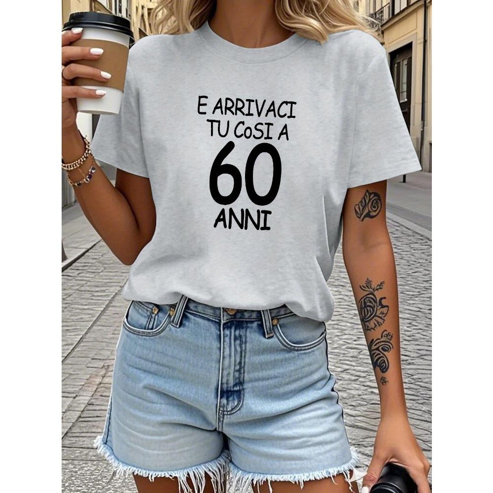 Women s 60th Anniversary Italian-Inspired T-ShirtComfort Fit Short Sleeve Top with Sleeved Streetwear Tops Tees S
Women s 60th Anniversary Italian-Inspired T-ShirtComfort Fit Short Sleeve Top with Sleeved Streetwear Tops Tees S