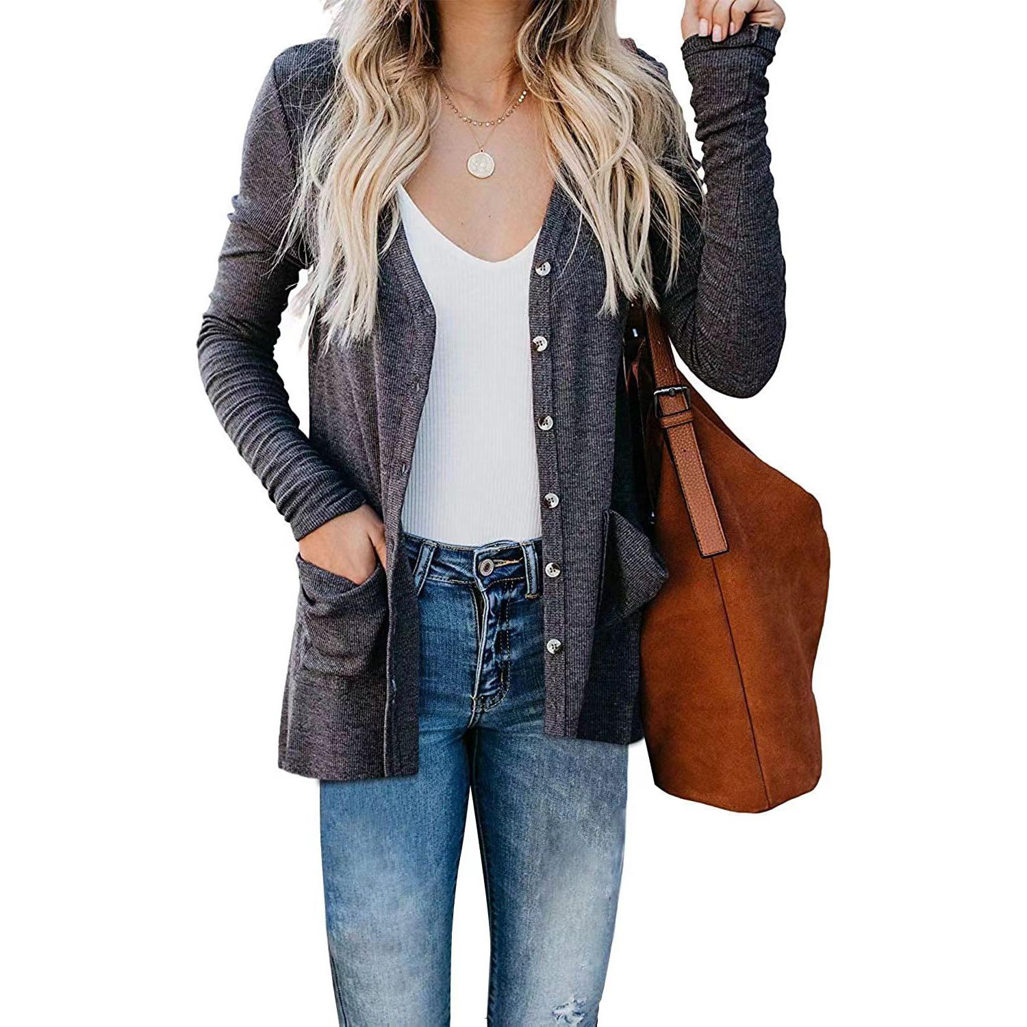 Осенне-зимнее женское пальто в рубчик на пуговицах, свободный вязаный кардиган с длинными рукавами, топ для женщин, вязаная куртка 2XL серый
Осенне-зимнее женское пальто в рубчик на пуговицах, свободный вязаный кардиган с длинными рукавами, топ для женщин, вязаная куртка 2XL серый