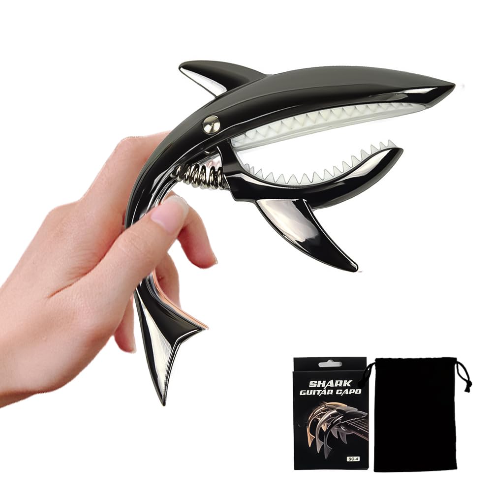 KASELIN One Touch Shark Shape Pick Guitar Capo Capo для электрогитары Capo для укулеле Capo для гитары Высококачественный цинковый сплав Крепко держит струны (черный) чёрный
KASELIN One Touch Shark Shape Pick Guitar Capo Capo для электрогитары Capo для укулеле Capo для гитары Высококачественный цинковый сплав Крепко держит струны (черный) чёрный