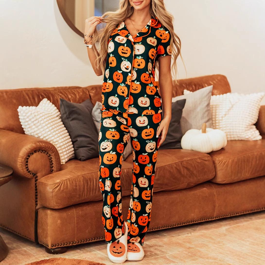 Shiying Women s Halloween Pajama Set: Autumn Fashion Print, Short Sleeve Shirt & Long Pants Small
Shiying Women s Halloween Pajama Set: Autumn Fashion Print, Short Sleeve Shirt & Long Pants Small