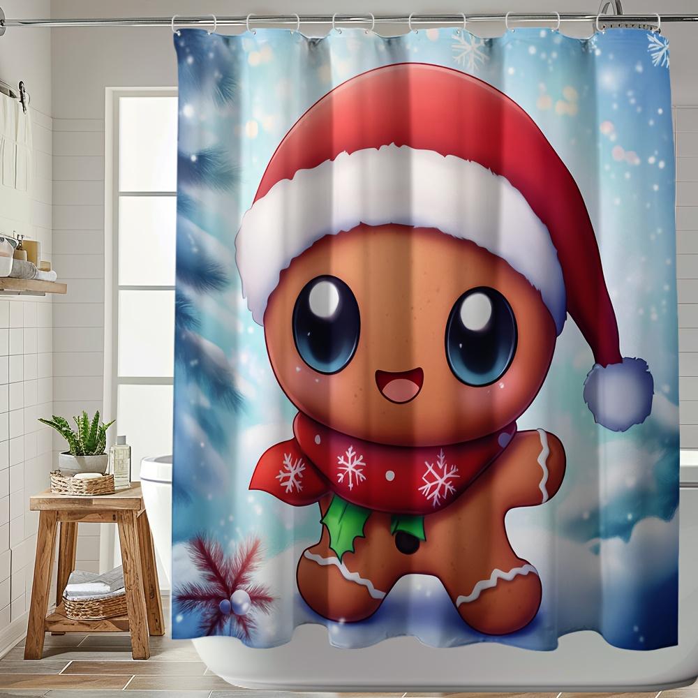 Cute Gingerbread Man Shower Curtain - Kawaii Christmas Character, Festive Holiday Bathroom Decor For Kids W60H190(CM)-1 Pcs
Cute Gingerbread Man Shower Curtain - Kawaii Christmas Character, Festive Holiday Bathroom Decor For Kids W60H190(CM)-1 Pcs