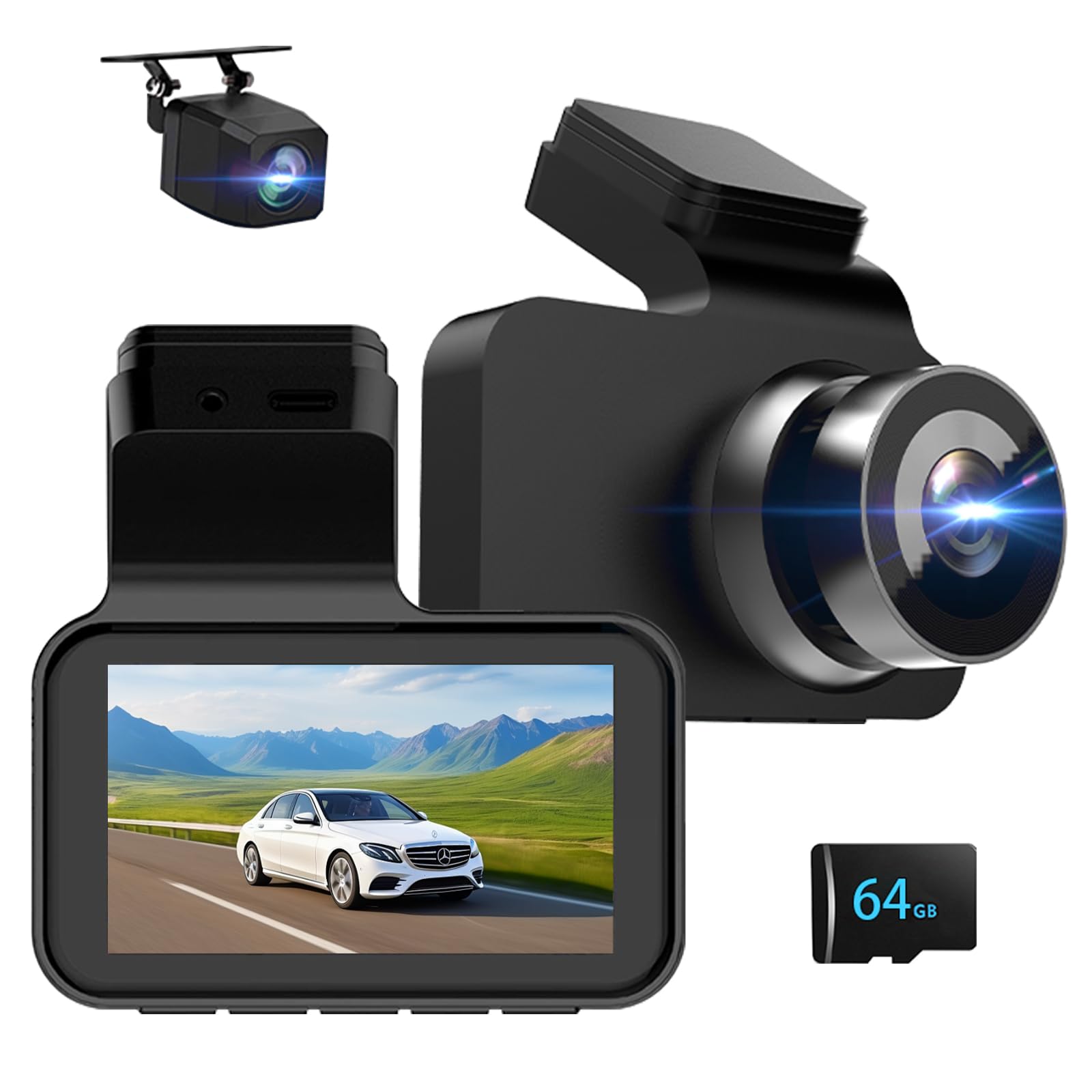 64GB SD Card Front and Rear Loop LCD Dual Dash App WiFi Christmas 2K Full Wide Angle Continuous Impact Overwrite Parking LED Traffic Light Easy
64GB SD Card Front and Rear Loop LCD Dual Dash App WiFi Christmas 2K Full Wide Angle Continuous Impact Overwrite Parking LED Traffic Light Easy