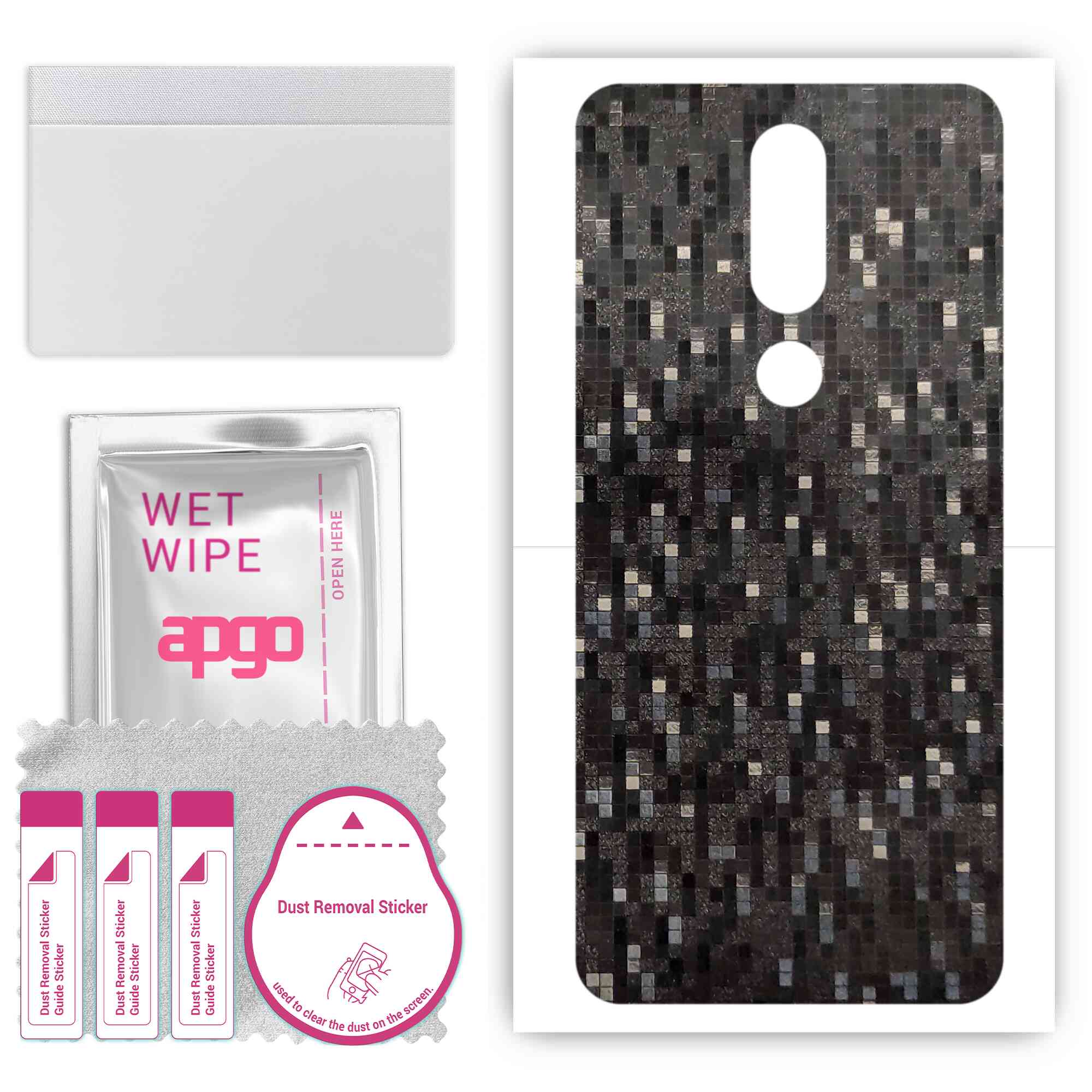 Apgo Protective Skin Sticker for the back compatible with Nokia 5.1, Wrap Film, Foil, Vinyl - Pattern Carbon Black Pixel
Apgo Protective Skin Sticker for the back compatible with Nokia 5.1, Wrap Film, Foil, Vinyl - Pattern Carbon Black Pixel