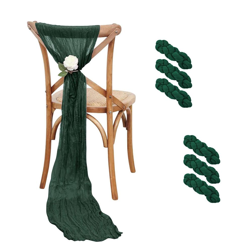 Set of 6 Gauze Cheesecloth Chair Sashes Chair Bow Designed Decorative Chair Cover for Wedding Reception Party Hotel Decoration темно-зелений колір
Set of 6 Gauze Cheesecloth Chair Sashes Chair Bow Designed Decorative Chair Cover for Wedding Reception Party Hotel Decoration темно-зелений колір