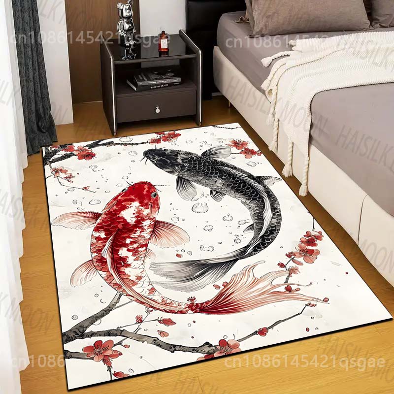 Multiple sizes Red and black koi with blossoms Carpet for Living Room Bedroom Sofa Home Decor Rug Non-slip Floor Mat Luxury Gift 40x60cm
Multiple sizes Red and black koi with blossoms Carpet for Living Room Bedroom Sofa Home Decor Rug Non-slip Floor Mat Luxury Gift 40x60cm