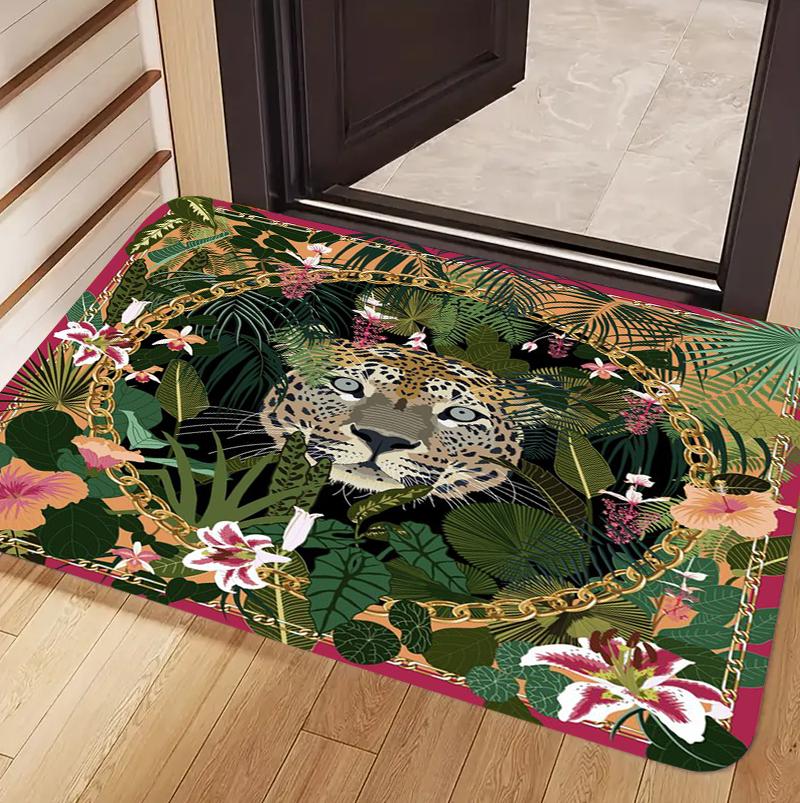 Luxury Leopard Print Floral Tropical Jungle Pattern Non Slip Floor Mat Entrance Rug for Living Room Bedroom Home Decor 40x60cm
Luxury Leopard Print Floral Tropical Jungle Pattern Non Slip Floor Mat Entrance Rug for Living Room Bedroom Home Decor 40x60cm