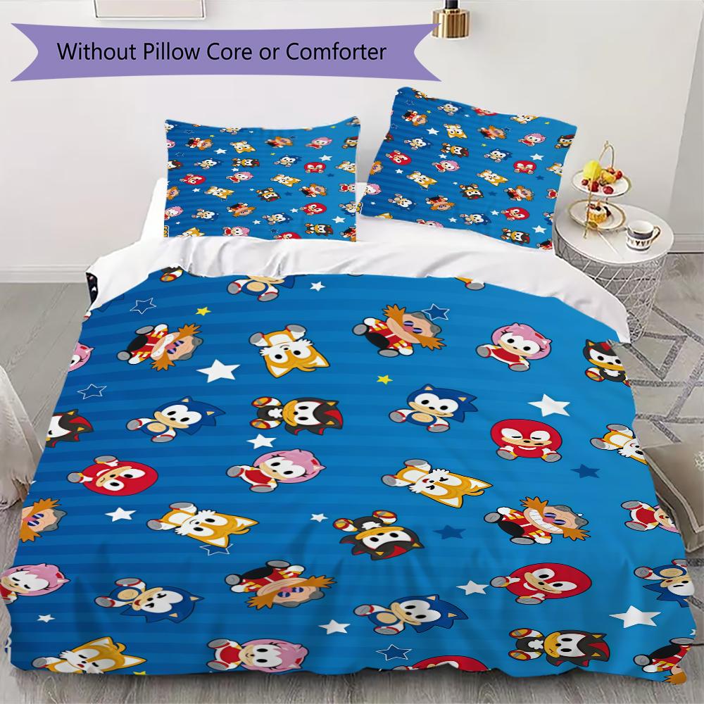 Sonic the Hedgehog Pattern Bedding uilt Set uilt Cover Pillowcase Home Decoration Birthday Gift (1 * duvet cover + 2 * pillowcase without core) 135x200cm
Sonic the Hedgehog Pattern Bedding uilt Set uilt Cover Pillowcase Home Decoration Birthday Gift (1 * duvet cover + 2 * pillowcase without core) 135x200cm