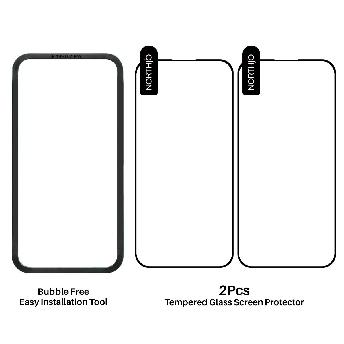 NORTHJO 2Pcs A+ For iPhone 14 Pro Max Screen Protector Silk Printing High Aluminum-Silicon Glass Film with Installation Tool As Shown A
NORTHJO 2Pcs A+ For iPhone 14 Pro Max Screen Protector Silk Printing High Aluminum-Silicon Glass Film with Installation Tool As Shown A