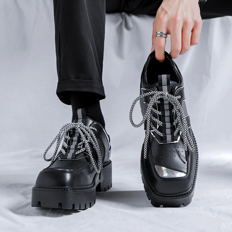 Niche black men s shoes high-end casual leather shoes men s Korean version platform hairstylist square head tide shoes 59258-R 44 чорний
Niche black men s shoes high-end casual leather shoes men s Korean version platform hairstylist square head tide shoes 59258-R 44 чорний