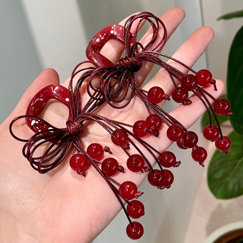Handmade Vermilion Red Bow Tassel Earrings: Exquisite Crystal Studs for Women, New Year Accessories
Handmade Vermilion Red Bow Tassel Earrings: Exquisite Crystal Studs for Women, New Year Accessories