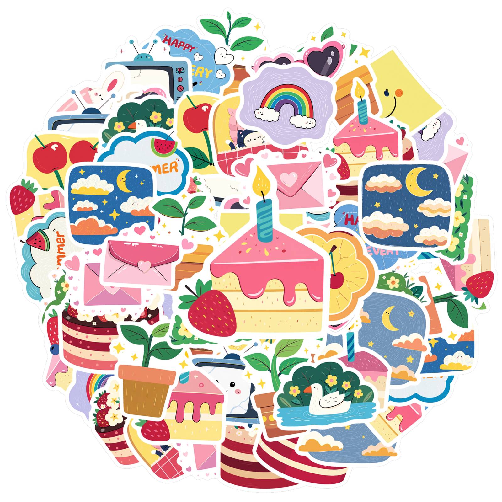 35pcs-50pcs Whimsical Food Stickers Cartoon Nature Stickers Stationery Stickers For Notebook Luggage Mobile Phone Cup
35pcs-50pcs Whimsical Food Stickers Cartoon Nature Stickers Stationery Stickers For Notebook Luggage Mobile Phone Cup