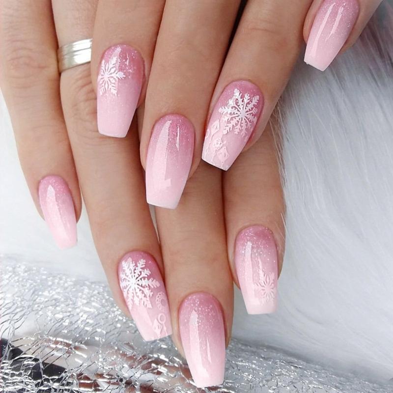 Festive Artificial Nail Set with Snowflakes and Glitters Accents Press On Manicure for Women 24Pcs Stick on Nail 1
Festive Artificial Nail Set with Snowflakes and Glitters Accents Press On Manicure for Women 24Pcs Stick on Nail 1