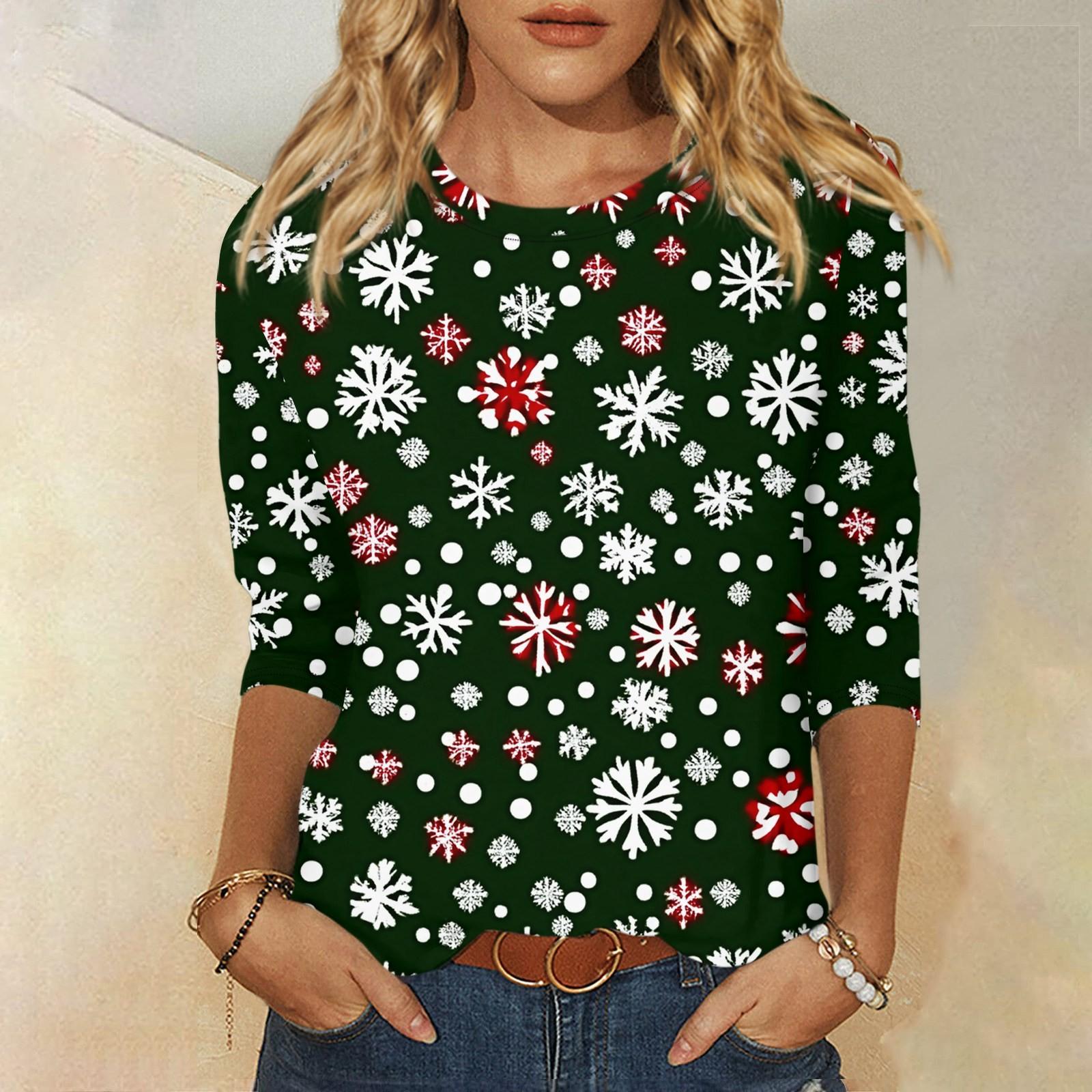 Рубашки с рукавом 3/4 для женщин Милые рождественские принты Графические футболки Блузки Повседневные Большие размеры Базовые топы Пуловеры XXXL
Рубашки с рукавом 3/4 для женщин Милые рождественские принты Графические футболки Блузки Повседневные Большие размеры Базовые топы Пуловеры XXXL
