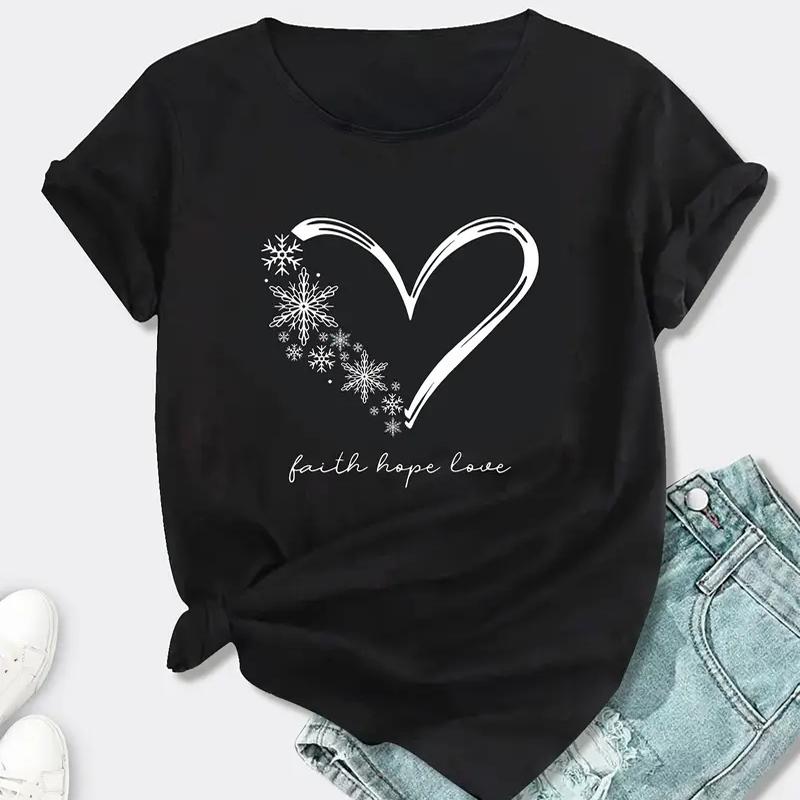 Women Summer T Shirt Retro Fashion Short Sleeve Tees Casual Love Printed Tops XS чорний
Women Summer T Shirt Retro Fashion Short Sleeve Tees Casual Love Printed Tops XS чорний