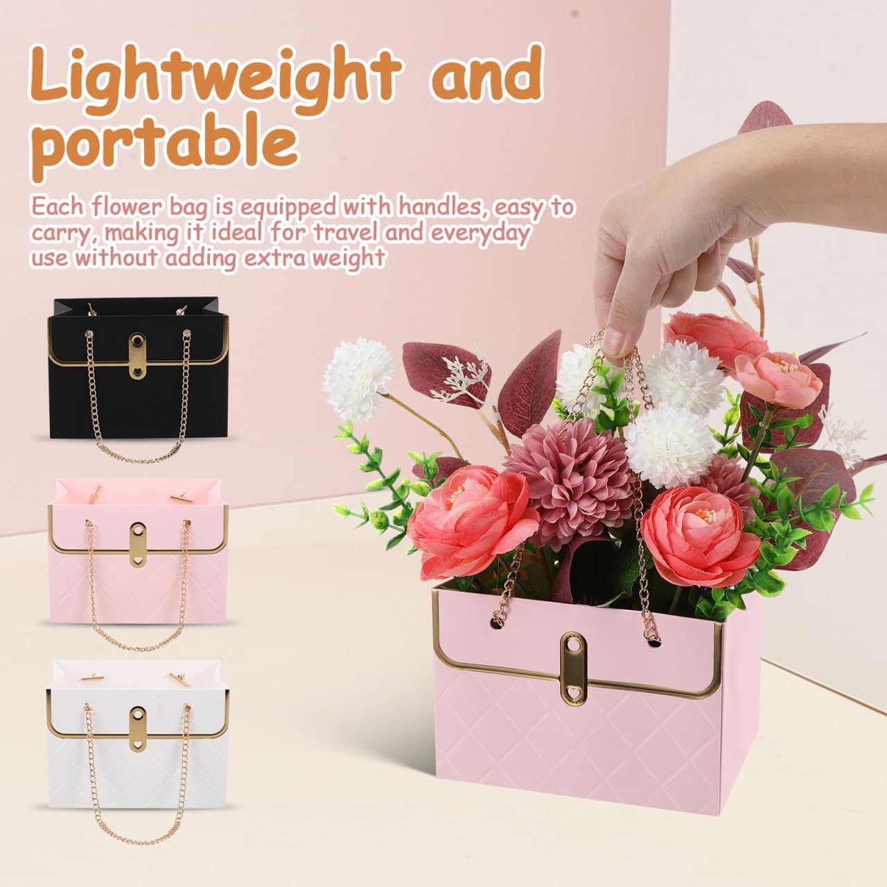SAFIGLE 9pcs Bags Bouquet Box Purse Shaped Floral Bags Handheld Packaging Bags Decorative Bouquet Bags For Floral Arrangements
SAFIGLE 9pcs Bags Bouquet Box Purse Shaped Floral Bags Handheld Packaging Bags Decorative Bouquet Bags For Floral Arrangements