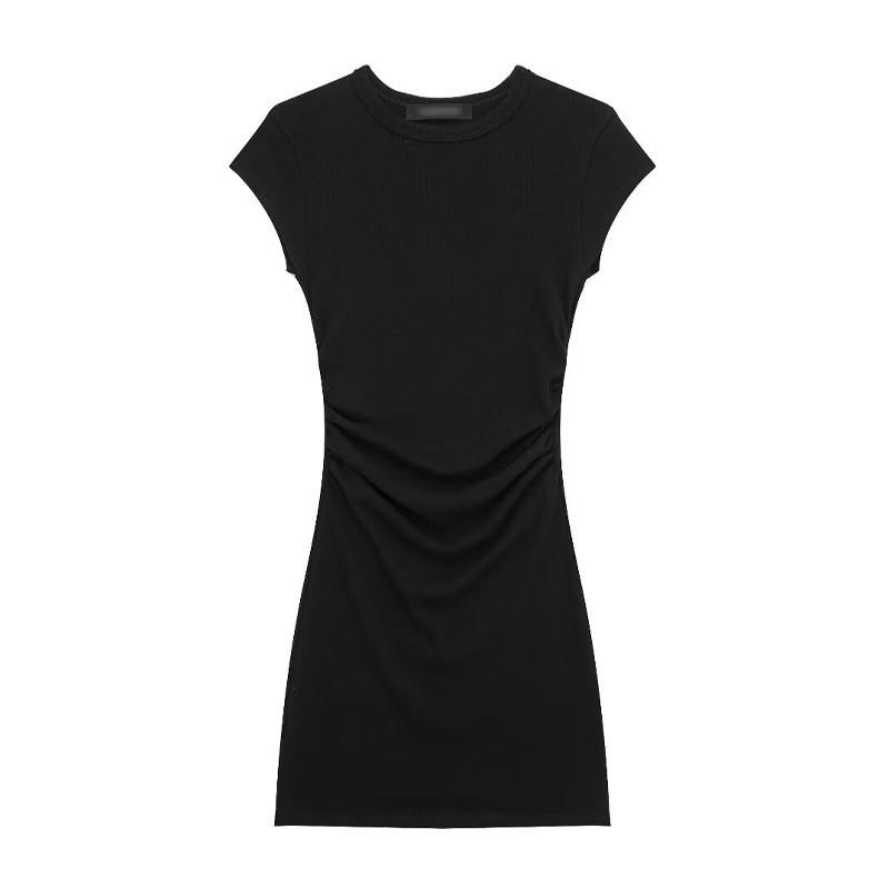 European American Women s Clothing Fashionable Pleated Decoration Ribbed Slim Dress S чорний
European American Women s Clothing Fashionable Pleated Decoration Ribbed Slim Dress S чорний