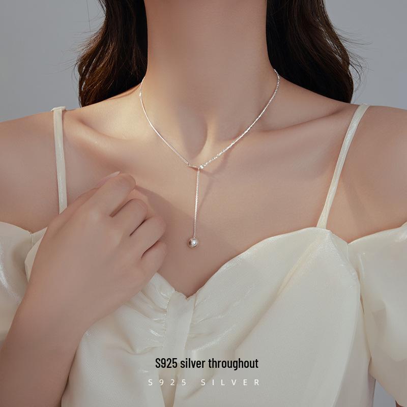 Banyan Tree S925 Silver Square Bead Tassel Necklace - Elegant Niche Clavicle Design for Women Silver 925
Banyan Tree S925 Silver Square Bead Tassel Necklace - Elegant Niche Clavicle Design for Women Silver 925