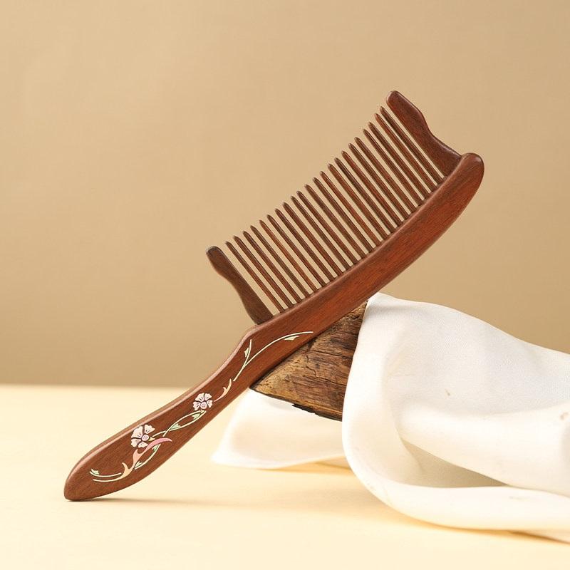 Golden Sandalwood Carnation Painted Wooden Comb, Fine Tooth Portable Hair Comb for Ladies Long Hair Home Travel Use
Golden Sandalwood Carnation Painted Wooden Comb, Fine Tooth Portable Hair Comb for Ladies Long Hair Home Travel Use