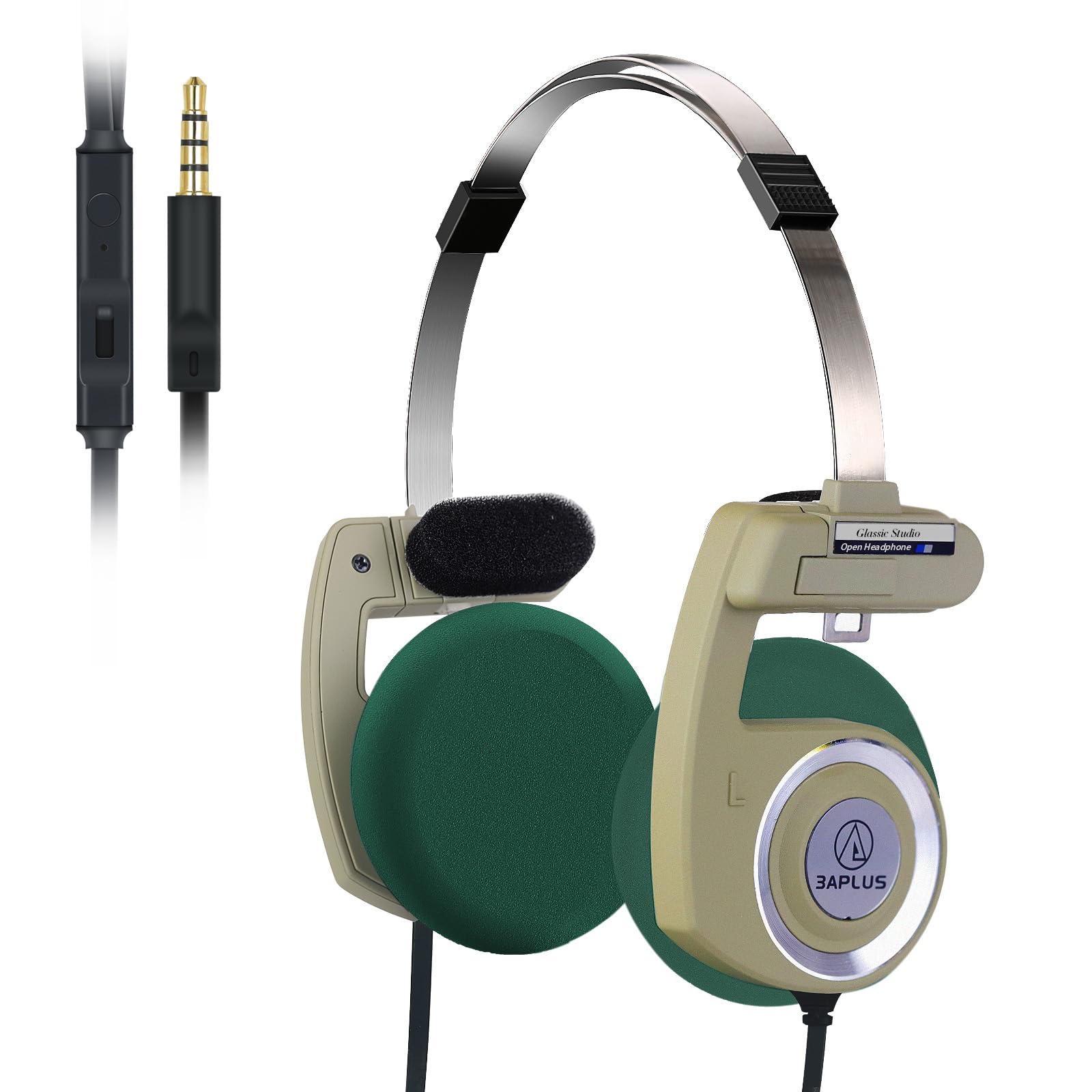 3APLUS Retro pro Retro Open Wired Supports Volume Ultra Easy to Microphone Cable Matcha Brown Headphones, Headphones, Calls, Adjustment, Foldable,
3APLUS Retro pro Retro Open Wired Supports Volume Ultra Easy to Microphone Cable Matcha Brown Headphones, Headphones, Calls, Adjustment, Foldable,