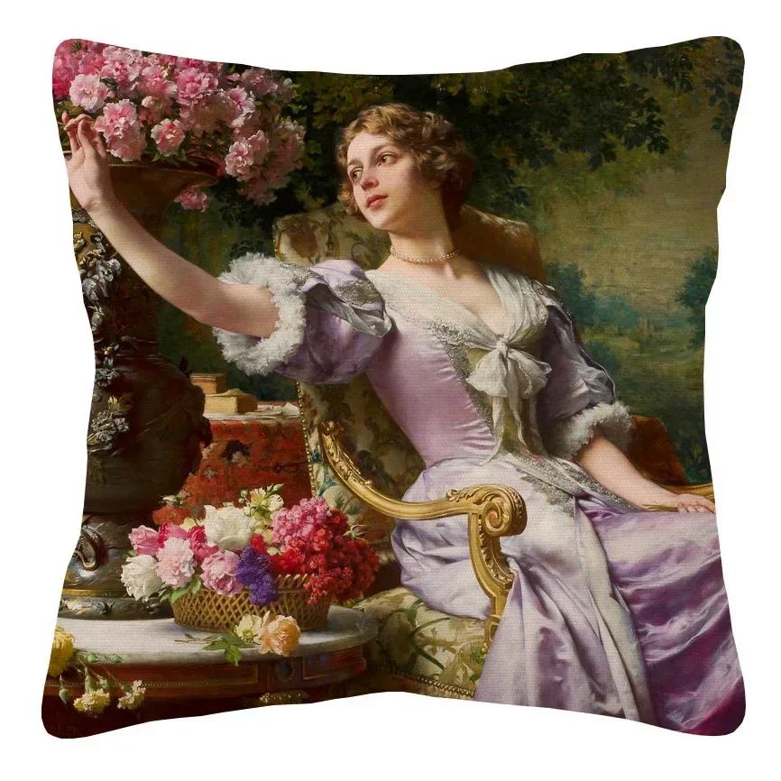 European Victorian Royal Court Ladies Women Cushion Cover Pillow Case 30x30cm небо синє кольору
European Victorian Royal Court Ladies Women Cushion Cover Pillow Case 30x30cm небо синє кольору