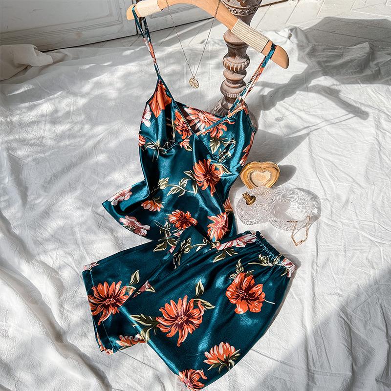 2pcs Summer Women Dress Printed Suspenders and Long Pants Silk Breathable Backless V-Neck Sling for Home Wear Women Pajamas XS зелений
2pcs Summer Women Dress Printed Suspenders and Long Pants Silk Breathable Backless V-Neck Sling for Home Wear Women Pajamas XS зелений