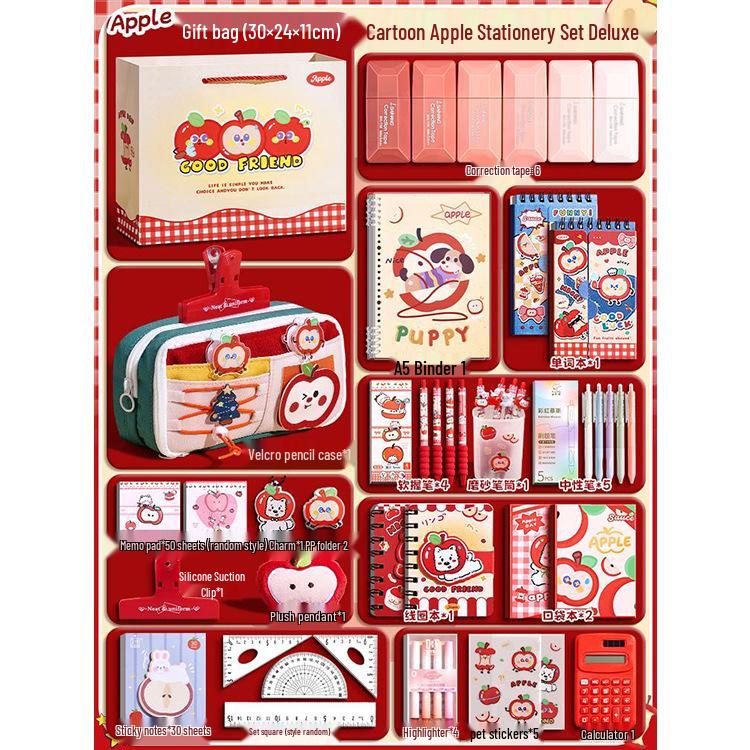 Подарункова коробка канцтоварів Apple Cat: Набір шкільного приладдя для дівчаток - Ідеально підходить для повернення до школи або як подарунок на день народження
Подарункова коробка канцтоварів Apple Cat: Набір шкільного приладдя для дівчаток - Ідеально підходить для повернення до школи або як подарунок на день народження