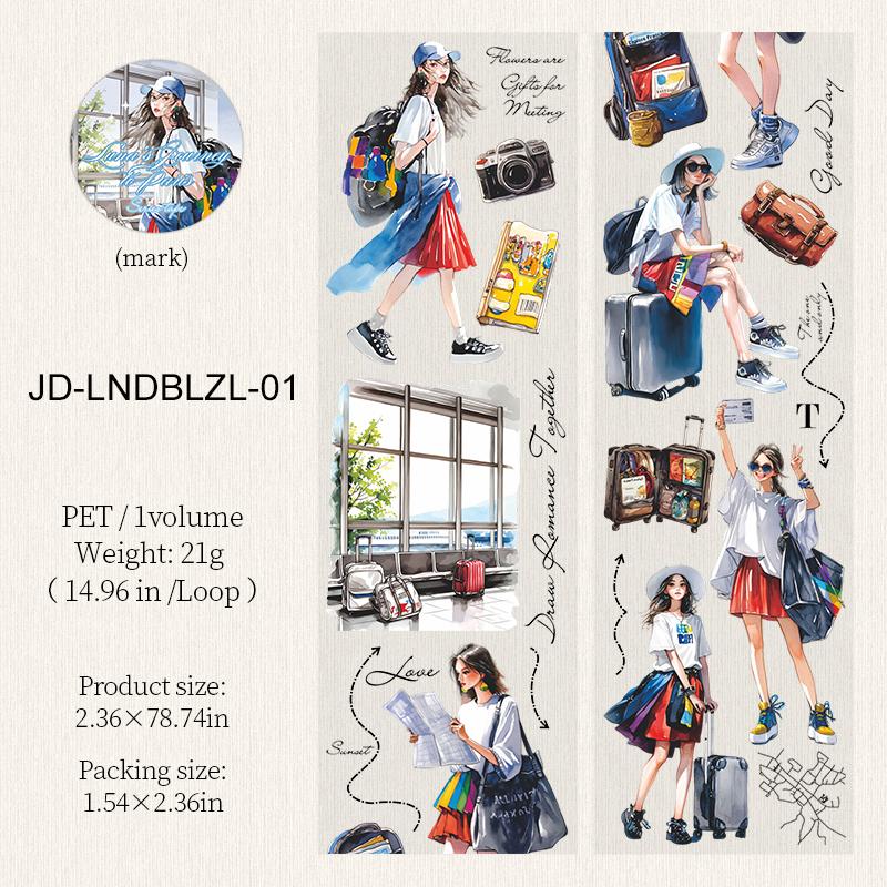 JIANWU Luna s Trip To Paris Series Vintage Travel Character Landscape Material Collage PET Tape Creative Journal Stationery
JIANWU Luna s Trip To Paris Series Vintage Travel Character Landscape Material Collage PET Tape Creative Journal Stationery