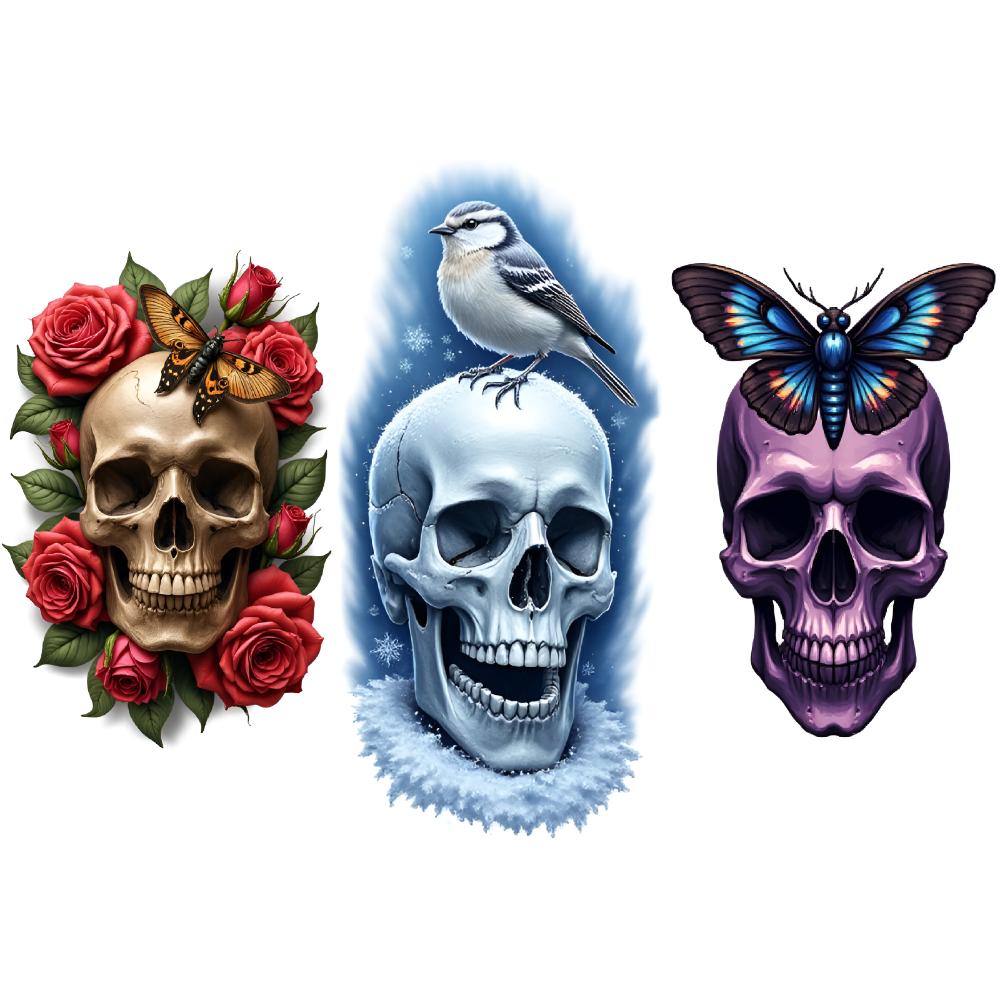 3pcs Temporary Tattoo Skull With Roses And Butterfly Realistic Temporary Tattoos Hooded Skeleton With Staff For Men Thighs
3pcs Temporary Tattoo Skull With Roses And Butterfly Realistic Temporary Tattoos Hooded Skeleton With Staff For Men Thighs
