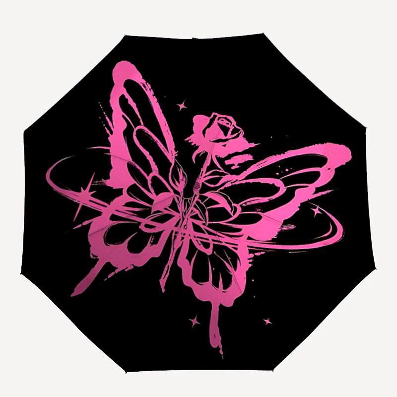 1pc Butterfly Rose Pattern Automatic Folding Umbrella - Compact 8-Rib Design, Durable Plastic & Iron, Lightweight for Outdoor Daily Use072
1pc Butterfly Rose Pattern Automatic Folding Umbrella - Compact 8-Rib Design, Durable Plastic & Iron, Lightweight for Outdoor Daily Use072