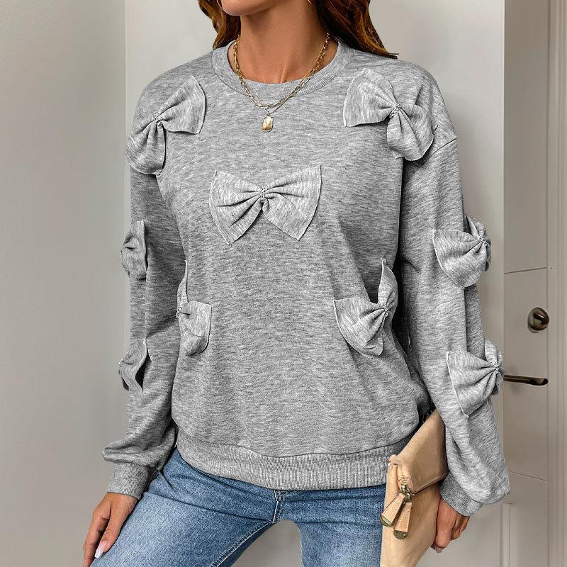 A Sweet and Casual Autumn Woman In A Grey Round-neck Hoodie with A Bow and A Unique Style XL світло-сірого кольору
A Sweet and Casual Autumn Woman In A Grey Round-neck Hoodie with A Bow and A Unique Style XL світло-сірого кольору