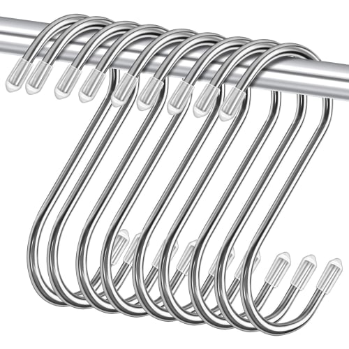 Large S-shaped hook, stainless steel, with vinyl cover, rust-resistant and scratch-resistant, 15kg weight capacity, perfect for hanging small items in
Large S-shaped hook, stainless steel, with vinyl cover, rust-resistant and scratch-resistant, 15kg weight capacity, perfect for hanging small items in