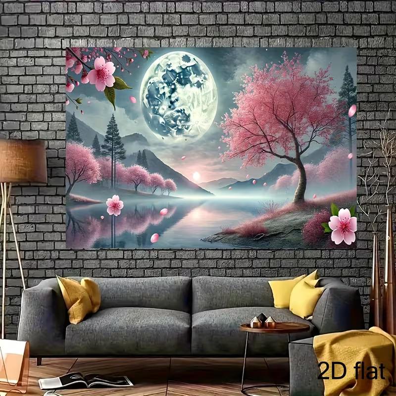 2D Nature Scenery Backdrop, Pink Cherry Blossom & Moon Lake Party Decor Banner 47.2x31.5inch/120*80cm
2D Nature Scenery Backdrop, Pink Cherry Blossom & Moon Lake Party Decor Banner 47.2x31.5inch/120*80cm