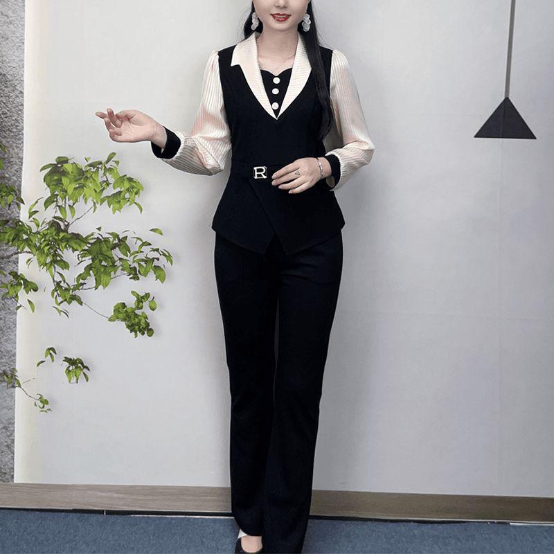 2025 Spring Stylish Slimming Two-Piece Set: Long Sleeve Spliced Top & Casual Pants XL (115-125 jin)
2025 Spring Stylish Slimming Two-Piece Set: Long Sleeve Spliced Top & Casual Pants XL (115-125 jin)