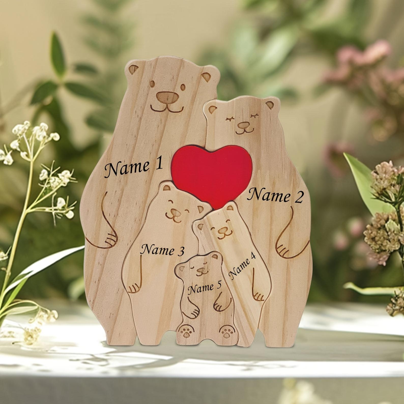 Personalized Family Bear Puzzle Decor Custom Names Fits 2-6 Names Rustic Wooden Bears Seasonal Décor for Mother s & Father s Day
Personalized Family Bear Puzzle Decor Custom Names Fits 2-6 Names Rustic Wooden Bears Seasonal Décor for Mother s & Father s Day