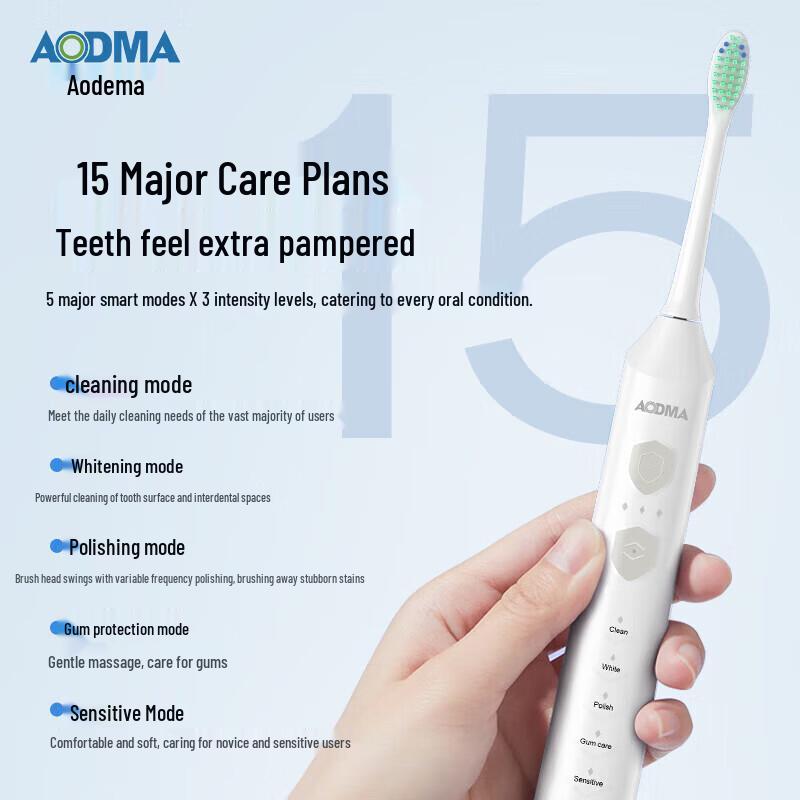 AODMA D36 Sonic Electric Toothbrush CN plug (adapter included)
AODMA D36 Sonic Electric Toothbrush CN plug (adapter included)