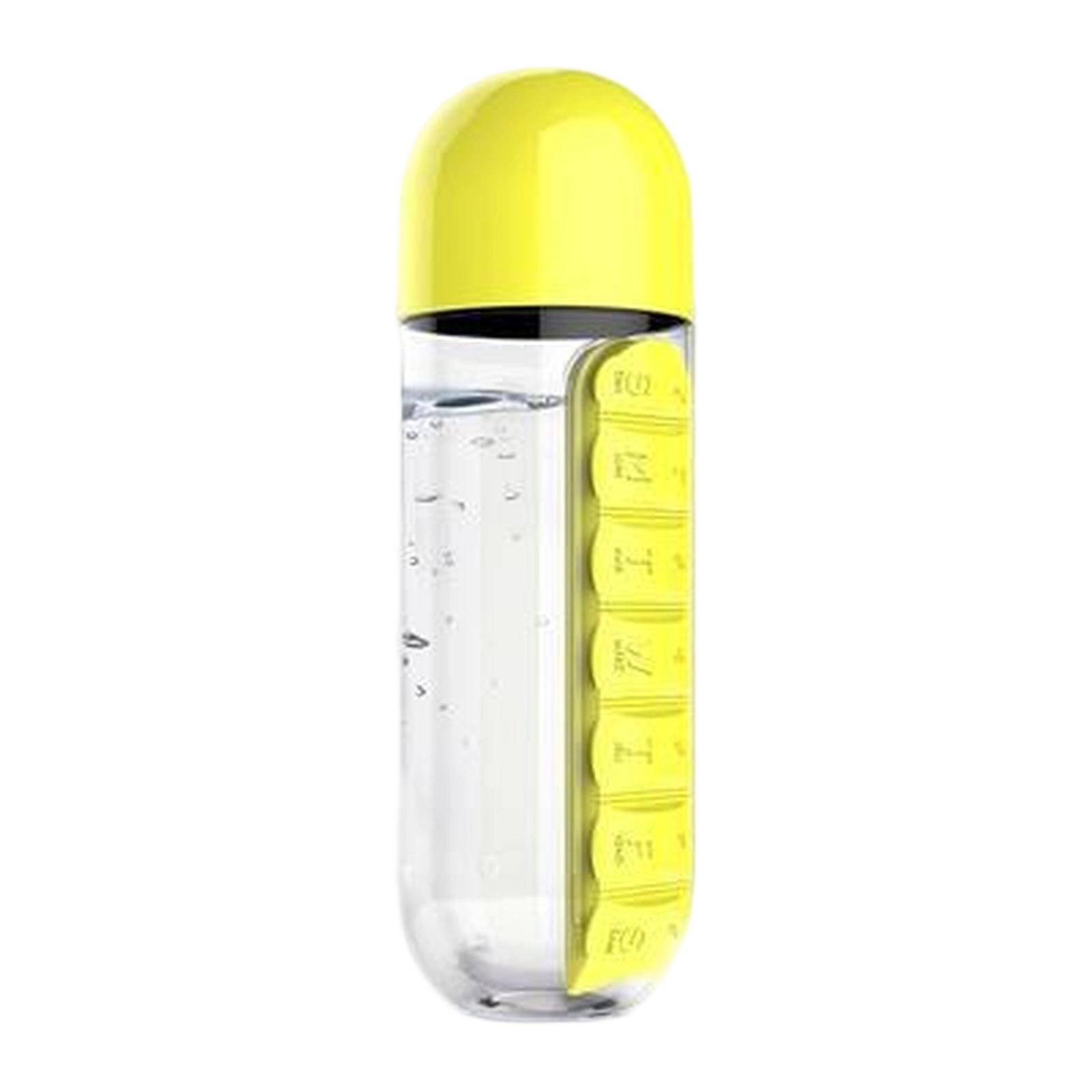 2 in 1 Water Bottle with Weekly Box Organizer Outdoor Capsule Shape Large Capacity Portable Cup one size жовтий
2 in 1 Water Bottle with Weekly Box Organizer Outdoor Capsule Shape Large Capacity Portable Cup one size жовтий